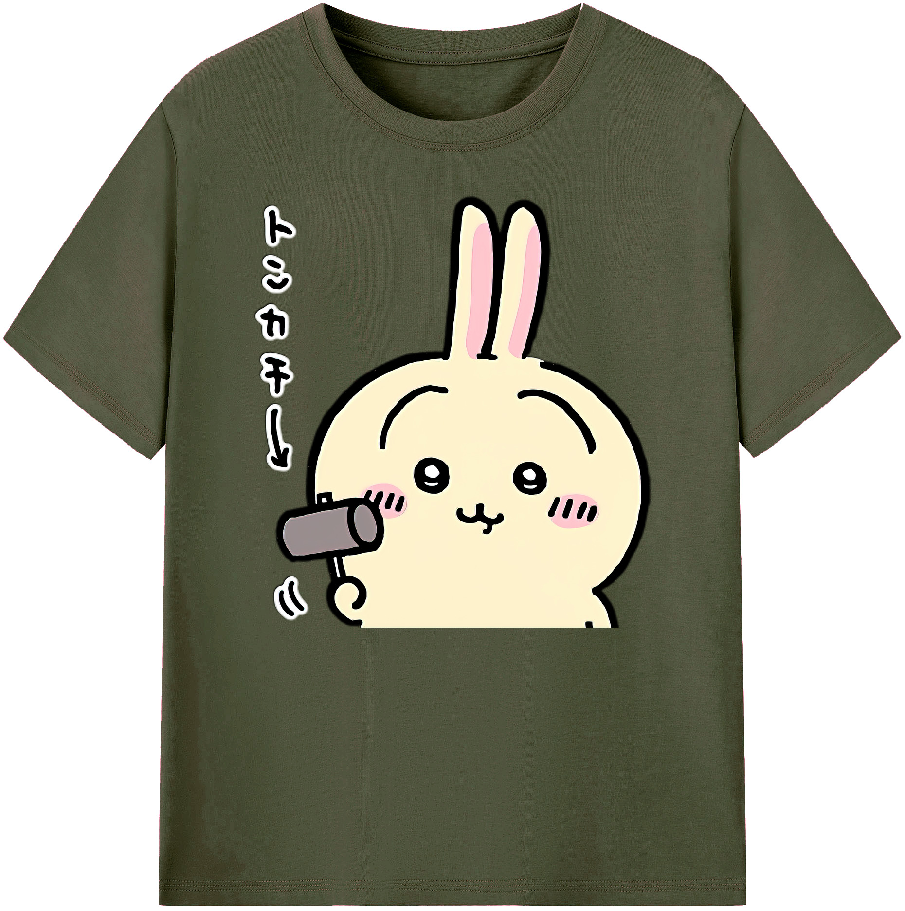 （画像用） ちいかわ うさぎ Chii-kawa usagi 綿100％ メンズ半袖Tシャツ｜肌触りやわらか＆通気性